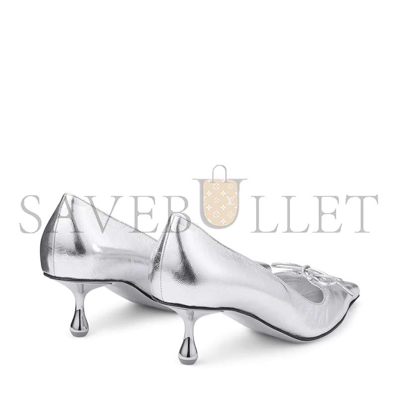 Ji*y Ch* scarlett 50 silver vintage metallic leather pumps scarlett50byk